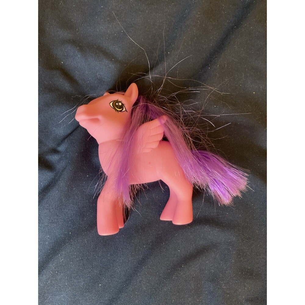 Greenbrier purple little pony Pegasus With Brown Eyes